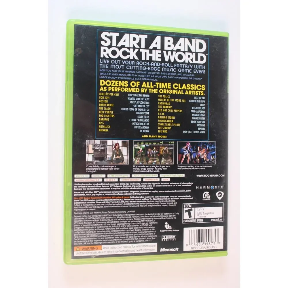 Rock Band (Microsoft Xbox 360) Authentic, Complete, Tested/works